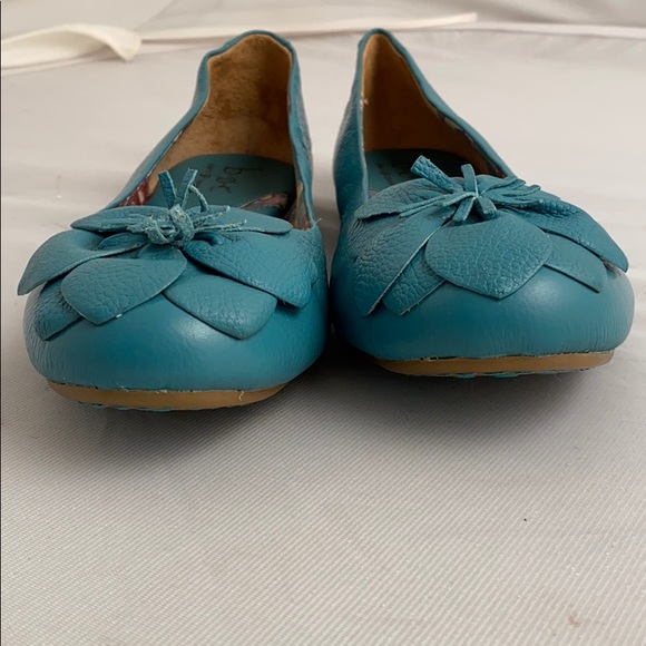 boc Shoes Boc Adrienne Turquoise Leather Flower Flats 1m boc Shoes Boc Adrienne Turquoise Leather Flower Flats 1m